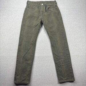 Levis Premium 502 Jeans Mens 28x28 (Actual) Reptile Green Slim Fit Made Crafted‎